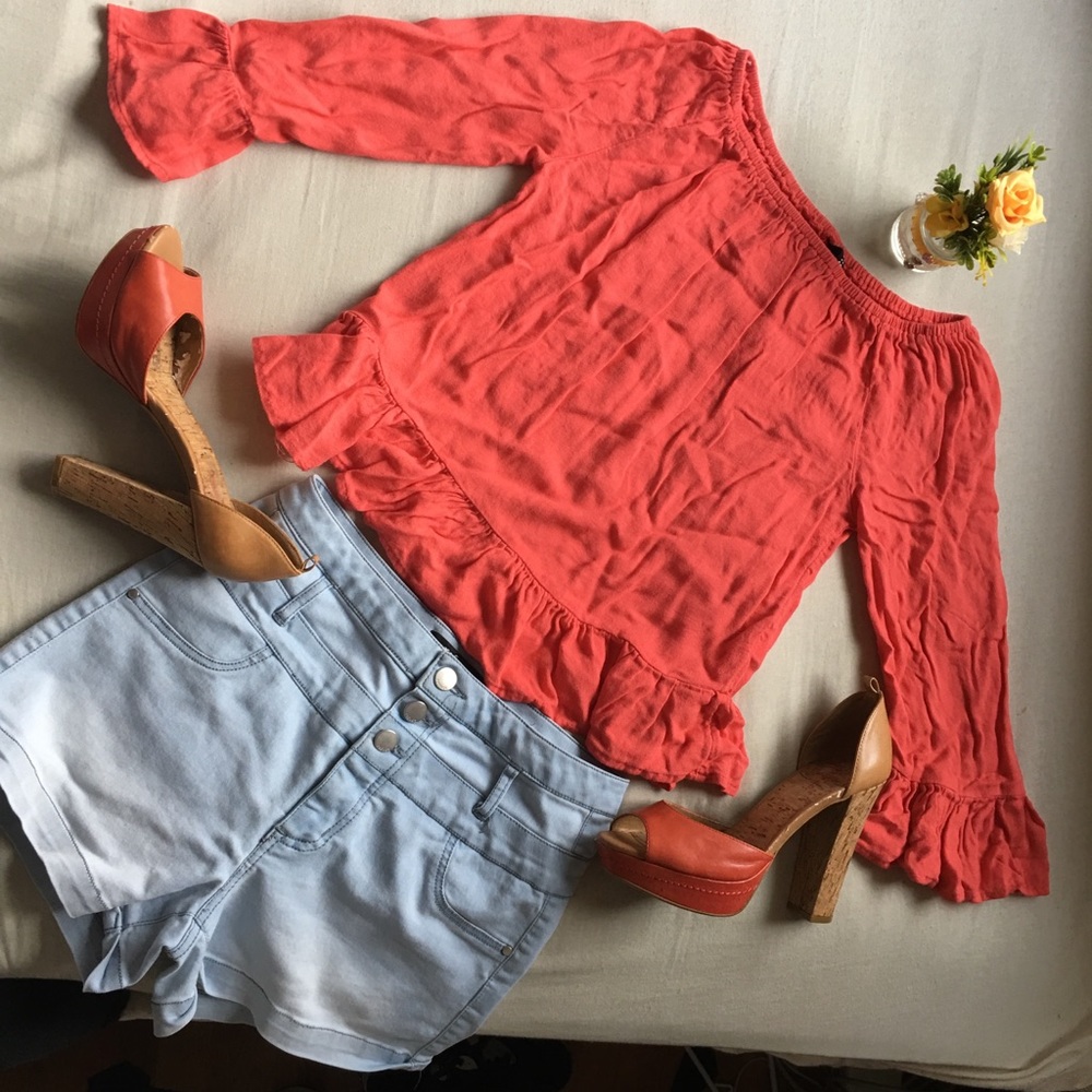 Gorgeous coral top H&M✨